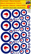 RNZAF New Zealand Roundels Mixed Pack Vinyl Sticker Decals  Roundel   5mm - 50mm