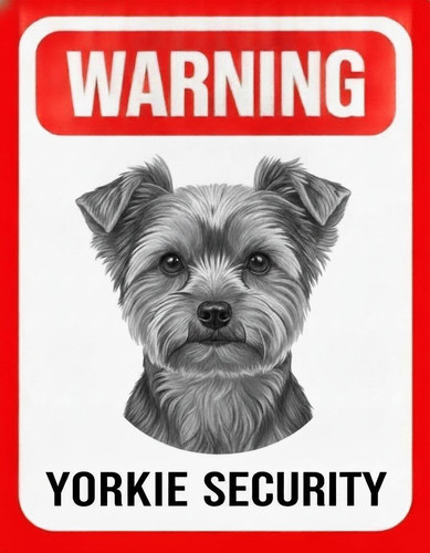 Warning yorkie security metal - warning,