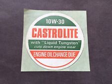 1960s VINTAGE CASTROLITE 10W-30 WITH LIQUID TUNGSTEN UNUSED CAR ENGINE BAY DECAL