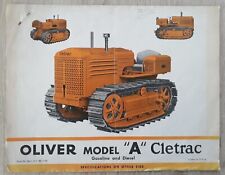 Oliver Model A Cletrac Tractor Brochure / Leaflet 1945