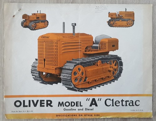 Oliver model cletrac tractor - model,