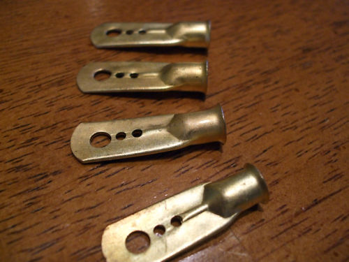 Vintage brass terminal ends - terminal,