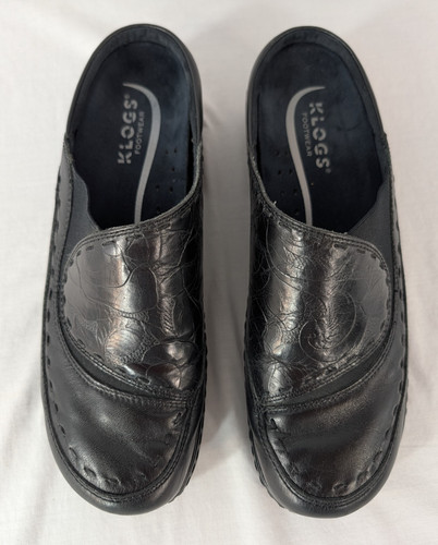 Klogs women black leather - women's,