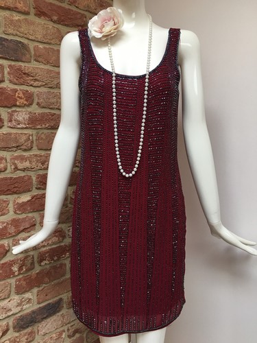 Tfnc burgundy beaded flapper - burgundy,