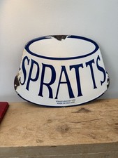SPRATTS  Enamel dog bowl Sign / vintage kitchen / bar / farm Man Cave-shed rare 