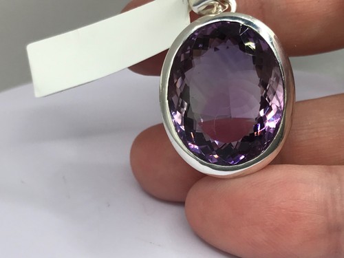 Amethyst large oval pendant