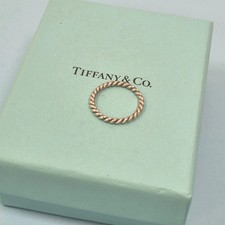 Tiffany & Co. Twist Cable Rope Sterling Silver Band Ring Size Uk O EU 54 US 7