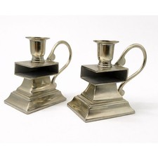 Silver plated candlesticks - silver,