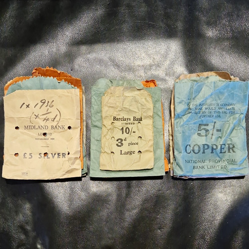 Vintage paper bank coin - bank, bags