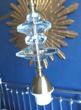 Laura Ashley Home Brass and Crystal Pendant Light Ceiling Fitting Vintage Design