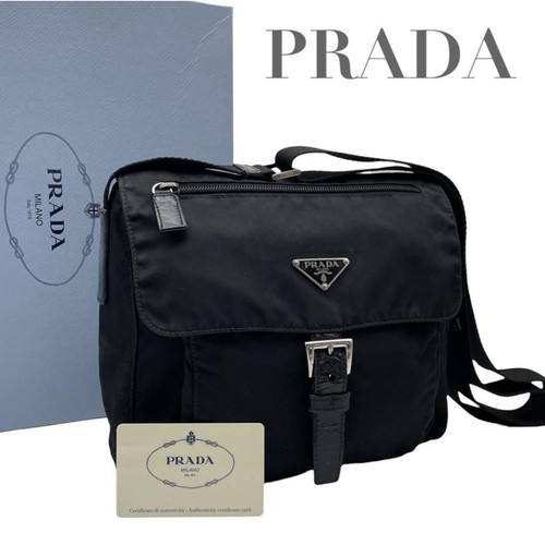 Prada black shoulder bag flap - bag,