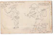 1937 hand drawn cartoon anthropomorphic mouse Hunstanton UNP postcard