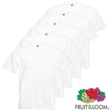 5 PACK FRUIT OF THE LOOM BLACK MENS PLAIN TEE COTTON T SHIRTS WHOLESALE S-2XL