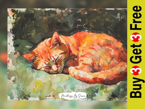 Slumbering ginger cat - ginger,