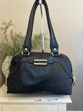 Jimmy Choo Black Leather Bowler Satchel Tote Buckle handbag Shoulder Bag $1595