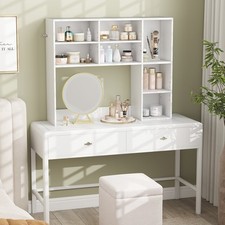 White Desktop Bookshelf Desk
