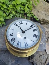 SMITH's.  EMPIRE. ~ Brass Eight Day Ships/Bulkhead Clock ~ Good Working Order