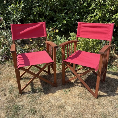 Teak director chairs - x2, director’s