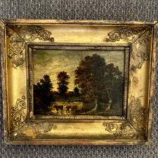 Antique framed signed oil