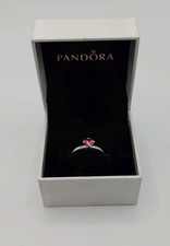 PANDORA Sterling Silver Sparkling Red Heart Ring Size 54 196574CZRMX BOXED