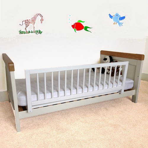 White wooden bed - bed, guard