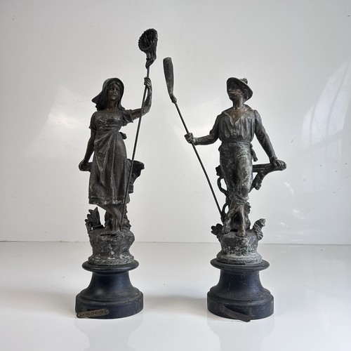 46cm pair french spelter - pair,