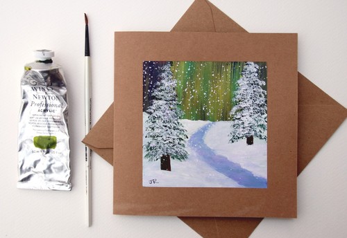 Real painting christmas card - real,