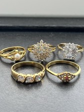 Lot of 5 Vintage Costume Rings