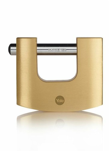Yale brass shutter padlock - brass,