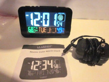 La Crosse Color Alarm Clock,Tech.Mod.61714858Atomic Mains/Battery/USB Excel Cond