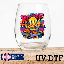 Tweety Bird 8pcs UV DTF Stickers - Glass Laptop Tumbler Cup vx302
