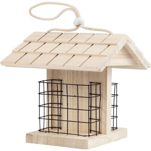 Wooden lattice bird table - wooden,