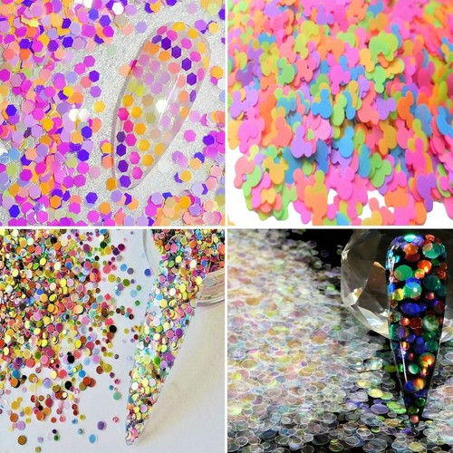 Nail art glitter dots shapes - glitter,