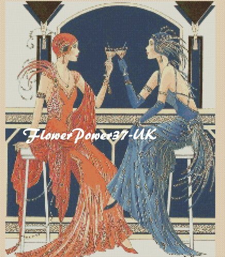Art deco cross stitch - stitch, chart
