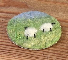 Needle Felt Sheep Brooch