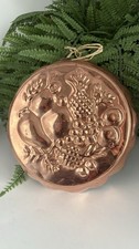 Vintage American Round Copper Food Jelly Mould Display Country House, Farmhouse 