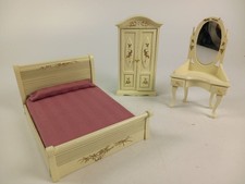 Victorian Dollhouse Bedroom Set Lot Bed Cabinet Nightstand 