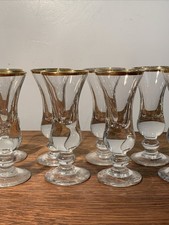 8 Vintage Handcrafted Gilt Rim