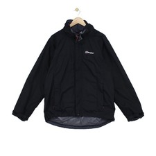 Berghaus AQ2 Waterproof Jacket Mens Size L Black Outdoor​ Hooded​ Hiking