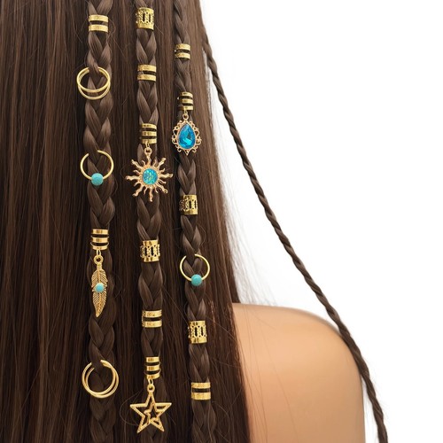 Hair beads 46pcs - -, turquoise