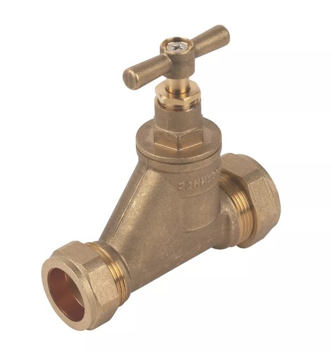 Brass poly stopcock 25mm - stopcock,