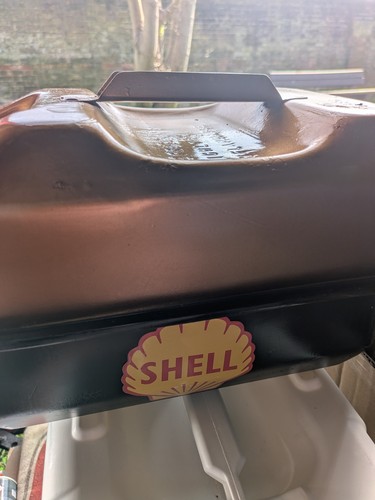 Shell metal vintage fuel can - shell,
