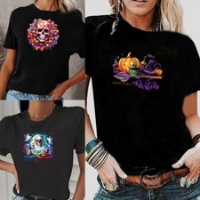 Unisex MensHalloween T Shirts Women Spooky BOO Tops Scary Costume Ladies T shirt