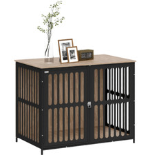 PawHut Dog Crate Furniture with Anti-Chew Resistant Mesh Large Dogs Anti-Escape