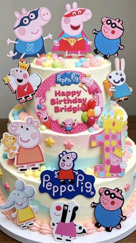 Peppa pig photos cake topper - peppa,