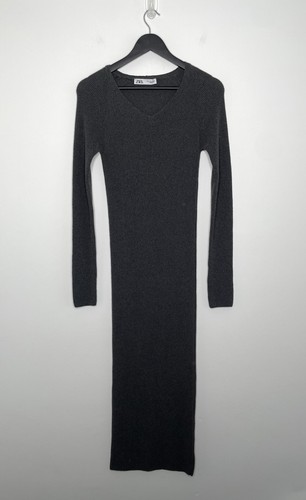 Zara grey ribbed knitted long - grey,