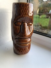 A Vintage Tiki Mug Vase Brown