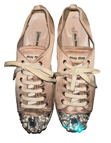 Miu pink satin - pink, crystal