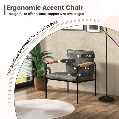 Leather accent chair padded - leather,