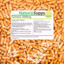 Turmeric Capsules 3000mg + Ginger + Black Pepper - 95% Curcuminoids NaturSupps